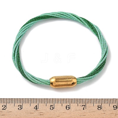304 Stainless Steel with Polyester Metallic Cord Bracelets for Women BJEW-Z145-01G-1