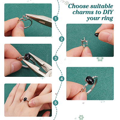 1Pc Rhodium Plated 925 Sterling Silver Adjustable Solitaire Ring Settings FIND-BC0013-97-1
