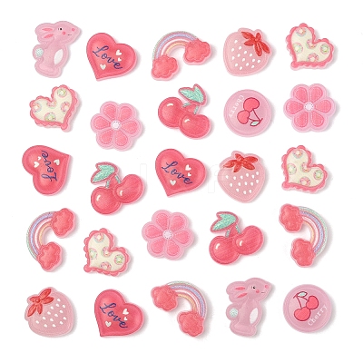120Pcs 8 Style Plastic Enamel Cabochons KY-FS0001-38-1