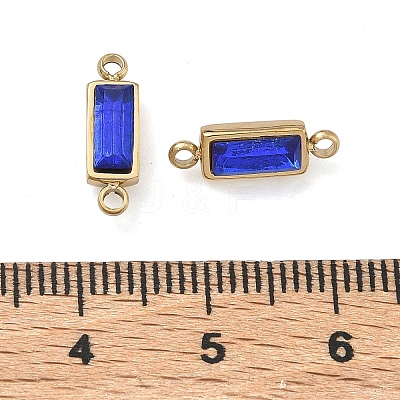Birthstone 304 Stainless Steel Rhinestone Connector Charms STAS-L022-576G-06-1