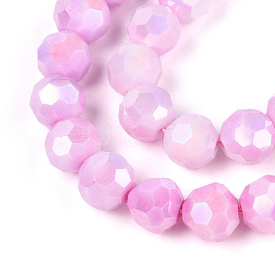 Anti-Tarnish Electroplate Glass Beads Strands EGLA-T021-10mm-15-02-1