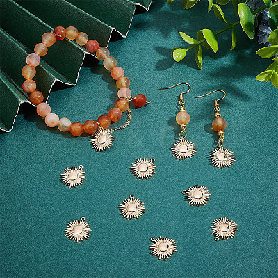 10Pcs Brass Solar Eclipse Pendants KK-BC0013-13-1