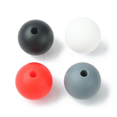 Round Food Grade Eco-Friendly Silicone Focal Beads SIL-F003-01C-1