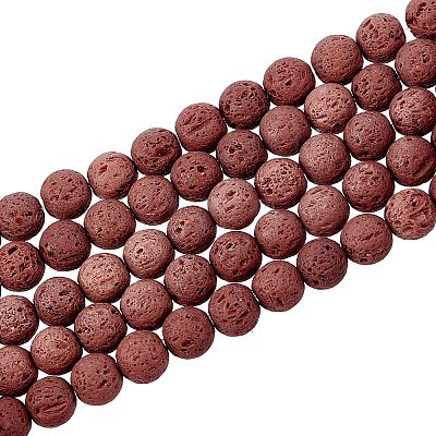 Synthetic Lava Rock Beads Strands G-S277-8mm-02-1