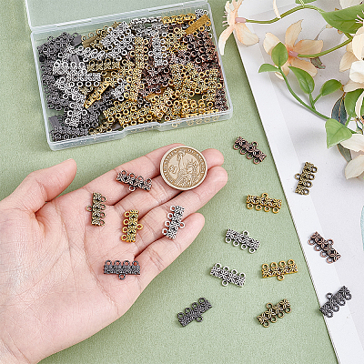 125Pcs 5 Style Tibetan Style Alloy Chandelier Component Links FIND-PH0025-32-1