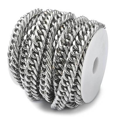 Tarnish Resistant 304 Stainless Steel Cuban Link Chains CHS-E030-04B-P-1