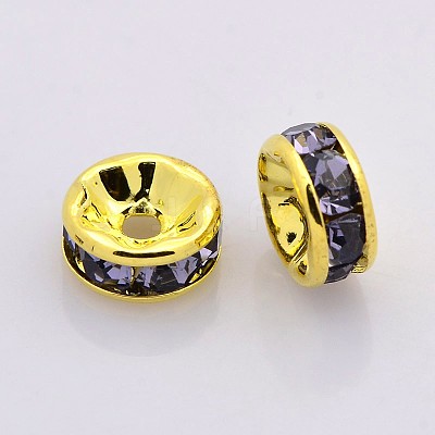 Brass Rhinestone Spacer Beads RB-A014-Z8mm-18G-1