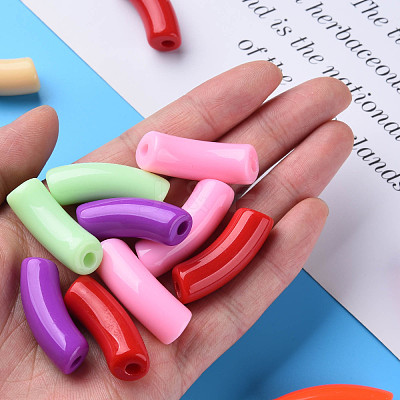 Opaque Acrylic Beads MACR-S372-001B-S-1