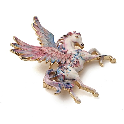 Pegasus Alloy Enamel Pins for Clothes for Women X-JEWB-F043-03-1