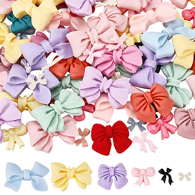 120Pcs 6 Styles Opaque Resin Cabochons CRES-SP0001-06-1