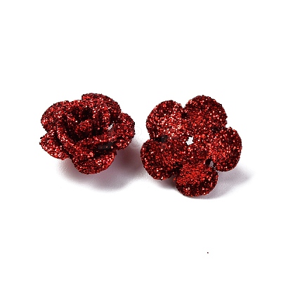 3D Rose Flower Baking Paint Aluminum Beads FIND-L019-01F-1