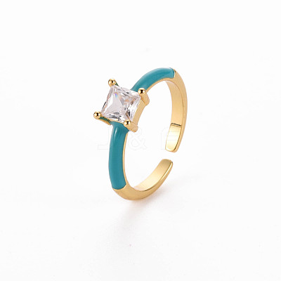 Brass Enamel Cuff Rings RJEW-T016-32I-NF-1