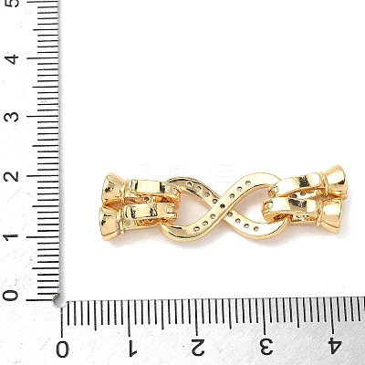 Brass Micro Pave Clear Cubic Zirconia Fold Over Clasps X-KK-U059-32G-1