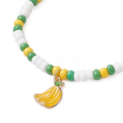 9Pcs Fruit Theme Alloy Enamel Charm Bracelets BJEW-MZ00206-02-1
