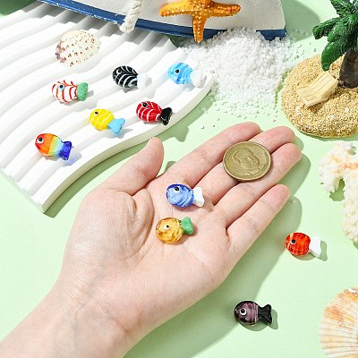 10Pcs 10 Styles Handmade Lampwork Beads LAMP-CJ0002-57-1