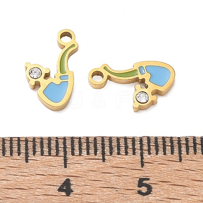 304 Stainless Steel Enamel Pendants SA-CBA7876-24G-1