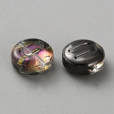 Transparent Electroplated UV Plating Glass Beads GLAA-TAC0024-12D-U-1