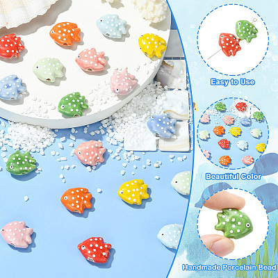 18Pcs 9 Colors Handmade Porcelain Beads PORC-CJ0001-49-1