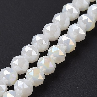 Electroplate Opaque Glass Beads Strands EGLA-H101-01F-1