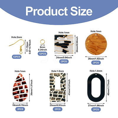 DIY Geometric Acrylic Dangle Earrings Making Kit DIY-TA0009-28-1