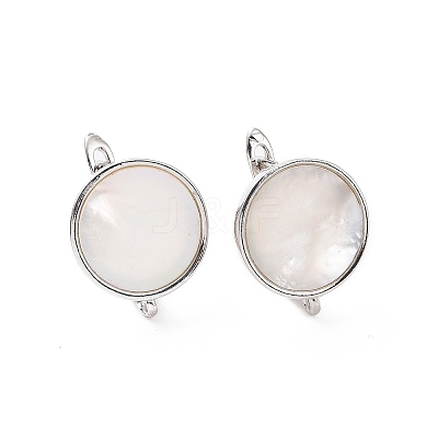 Rack Plating Brass Hoop Earring Findings with Latch Back Closure KK-D086-08P-1