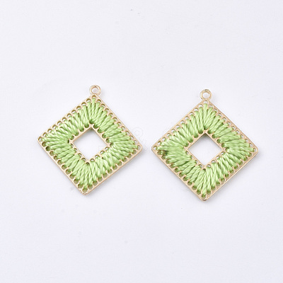 Polyester Thread Woven Pendants FIND-S319-11C-1