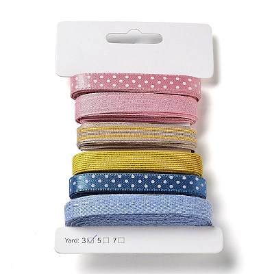 18 Yards 6 Colors Polyester Ribbon SRIB-C001-B08-1