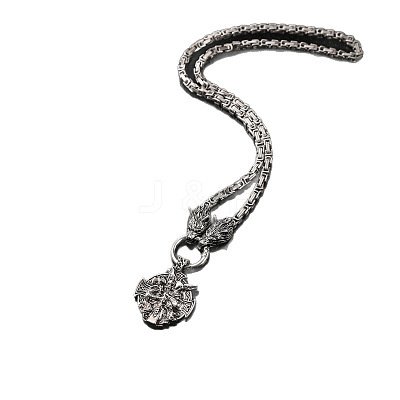Vintage Zinc Alloy Viking Pendant Necklaces for Men WGF2FB9-02-1