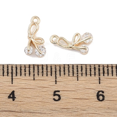 Brass Micro Pave Clear Cubic Zirconia Pendants KK-K351-46E-G-1