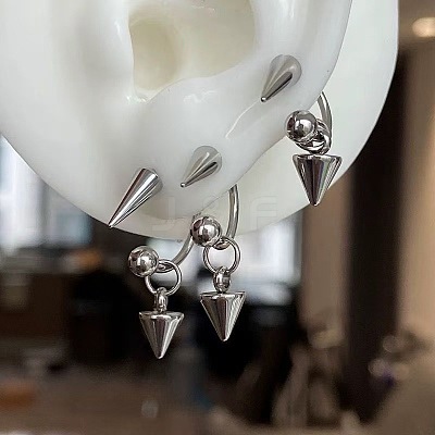 304 Stainless Steel Dangle Stud Earrings FS-WG2B7D5-01-1