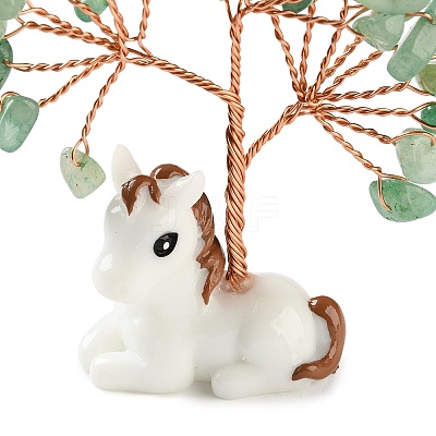 Natural Green Aventurine Chips Tree of Life Decorations DJEW-A017-01J-1
