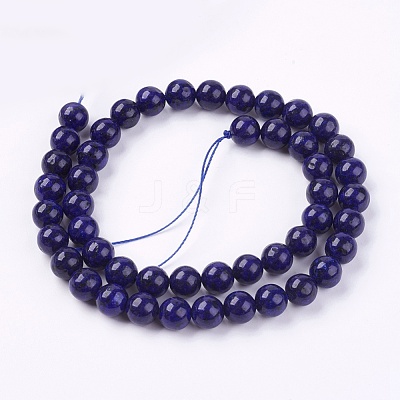 Dyed Natural Lapis Lazuli Bead Strands G-R173-8mm-01-1