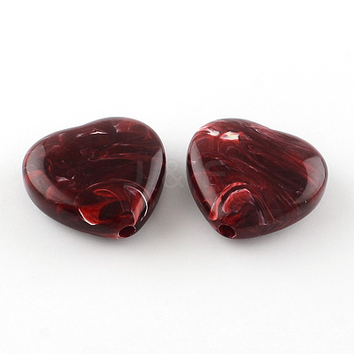 Heart Imitation Gemstone Acrylic Beads OACR-R018-03-1