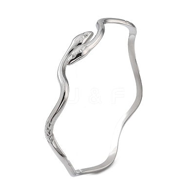 304 Stainless Steel Cuff Bangles for Women LS-BJEW-Z078-09P-1