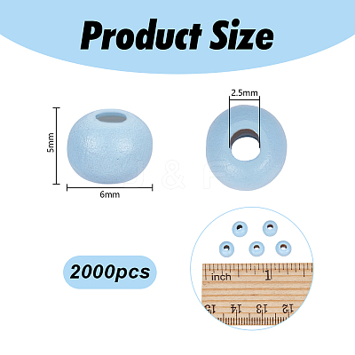 2000Pcs Wood Beads WOOD-OC0004-19-1