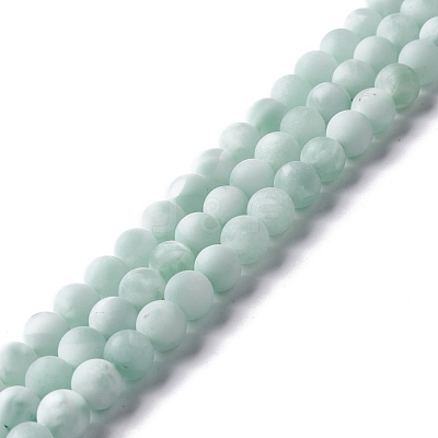 Frosted Natural Glass Beads Strands G-I247-15I-1