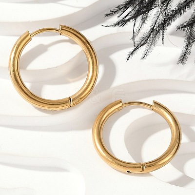 202 Stainless Steel Huggie Hoop Earrings X-EJEW-F111A-20mm-G01-1