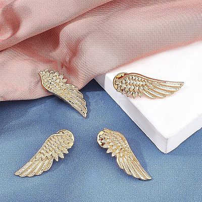 6 Pairs Wing Alloy Brooches JEWB-CA0001-08LG-1