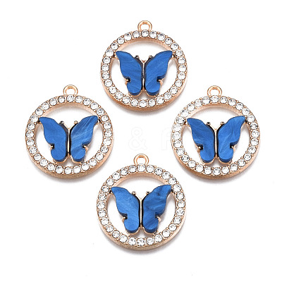 Alloy Rhinestone Pendants PALLOY-S183-001-RS-1
