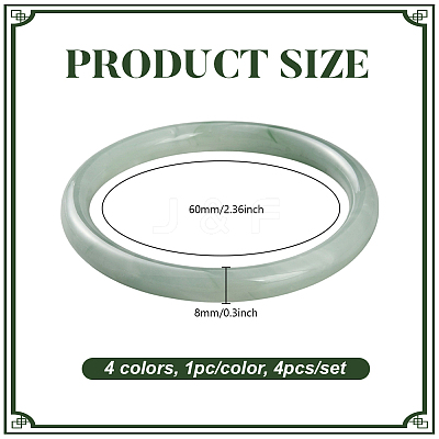 4Pcs 4 Colors Glass Bangles for Women BJEW-GO0002-24-1