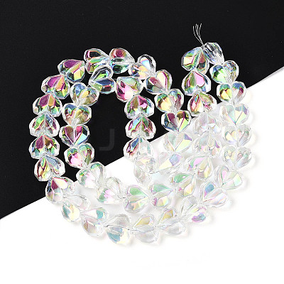 Electroplate Transparent Glass Beads Strands EGLA-B012-AB11-1