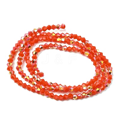 AB Color Plated Opaque Glass Beads Strands GLAA-G127-02O-1