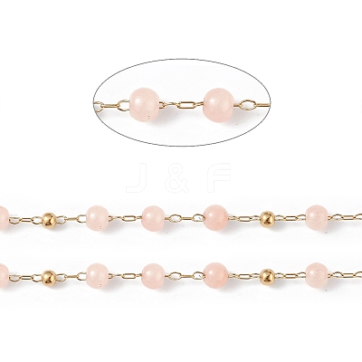 Dyed Natural Jade Round Beaded Chain CHS-C006-01B-1