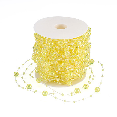 Acrylic Round Beaded Link Chains DIY-MB0007-001F-1