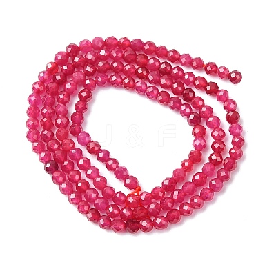 Lab Grown Red Corundum Beads Strands G-Z123-A01-3mm-1