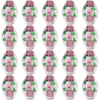 20Pcs Handmade Foil Glass Lampwork Beads LAMP-PA0001-63B-1