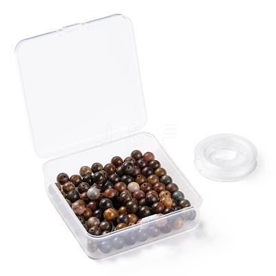 100Pcs 8mm Natural Polychrome Jasper/Picasso Stone/Picasso Jasper Beads DIY-LS0002-29-1