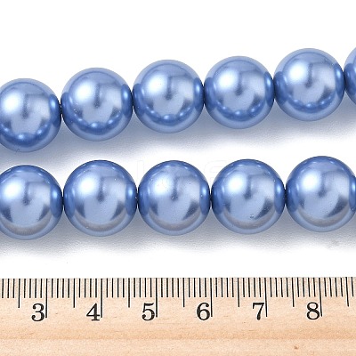 Eco-Friendly Dyed Glass Pearl Round Beads Strands HY-A002-14mm-RB015-1