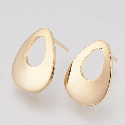 Brass Stud Earring Findings X-KK-Q750-038G-1