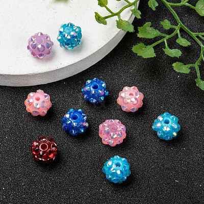Resin Rhinestone Beads RESI-M019-10mm-M-1